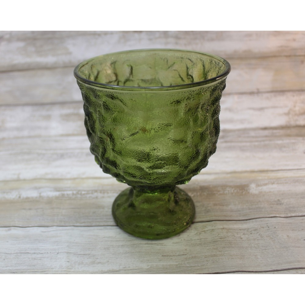 E.O. Brody Co. Vase, Vintage‎ Avocado Green Crinkled #M3000 Glass Vase